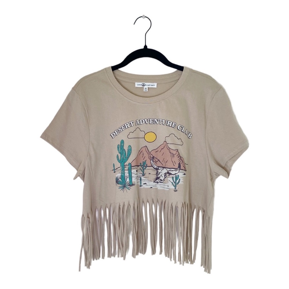 ✨Desert Adventure Club Graphic Tee with Fringe Trim NWOT